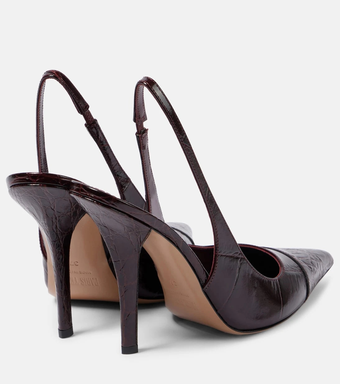 Paris Texas - Miranda 105 croc-effect leather slingback pumps