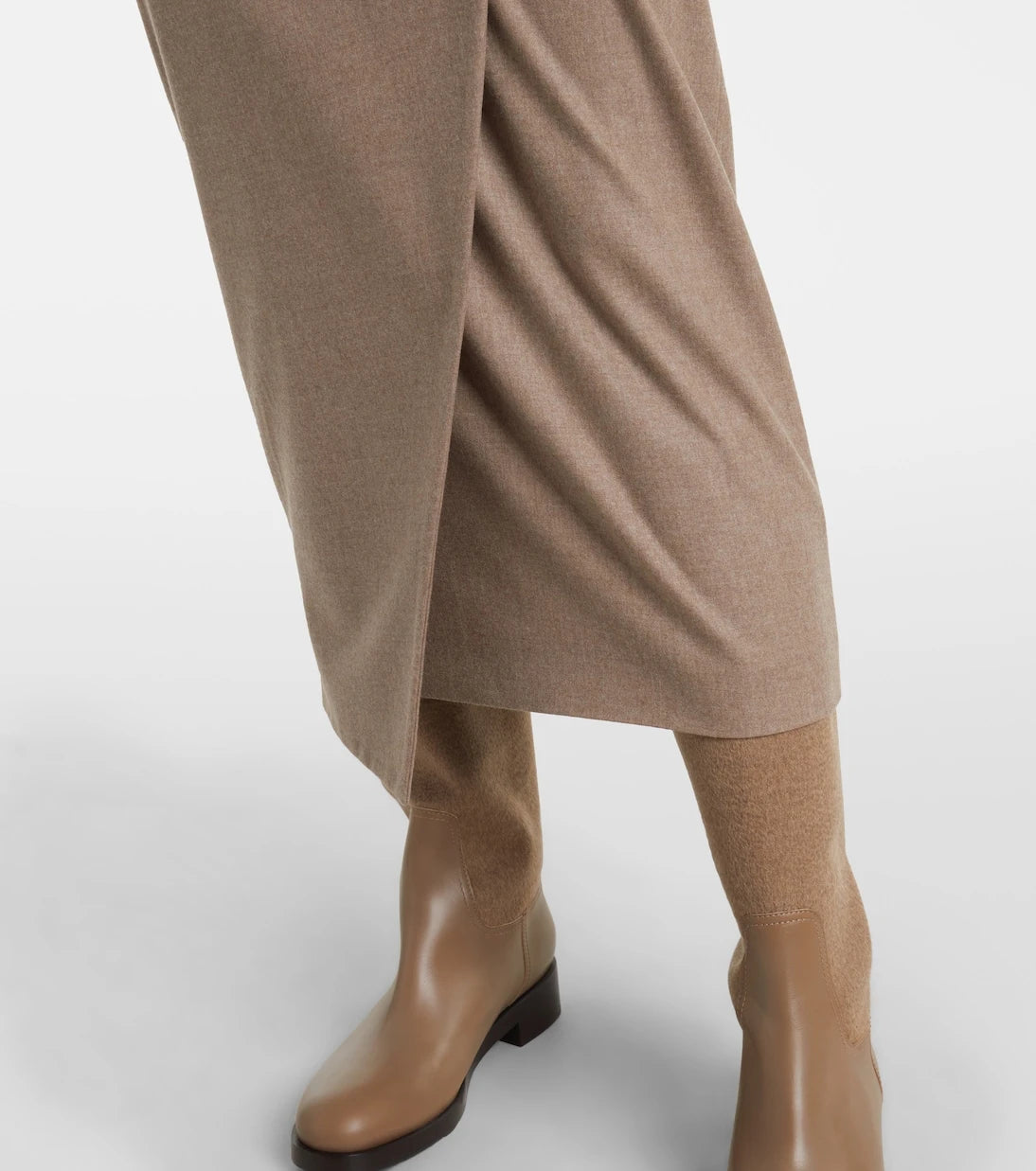 Max Mara - Bingo cashmere-blend wrap skirt