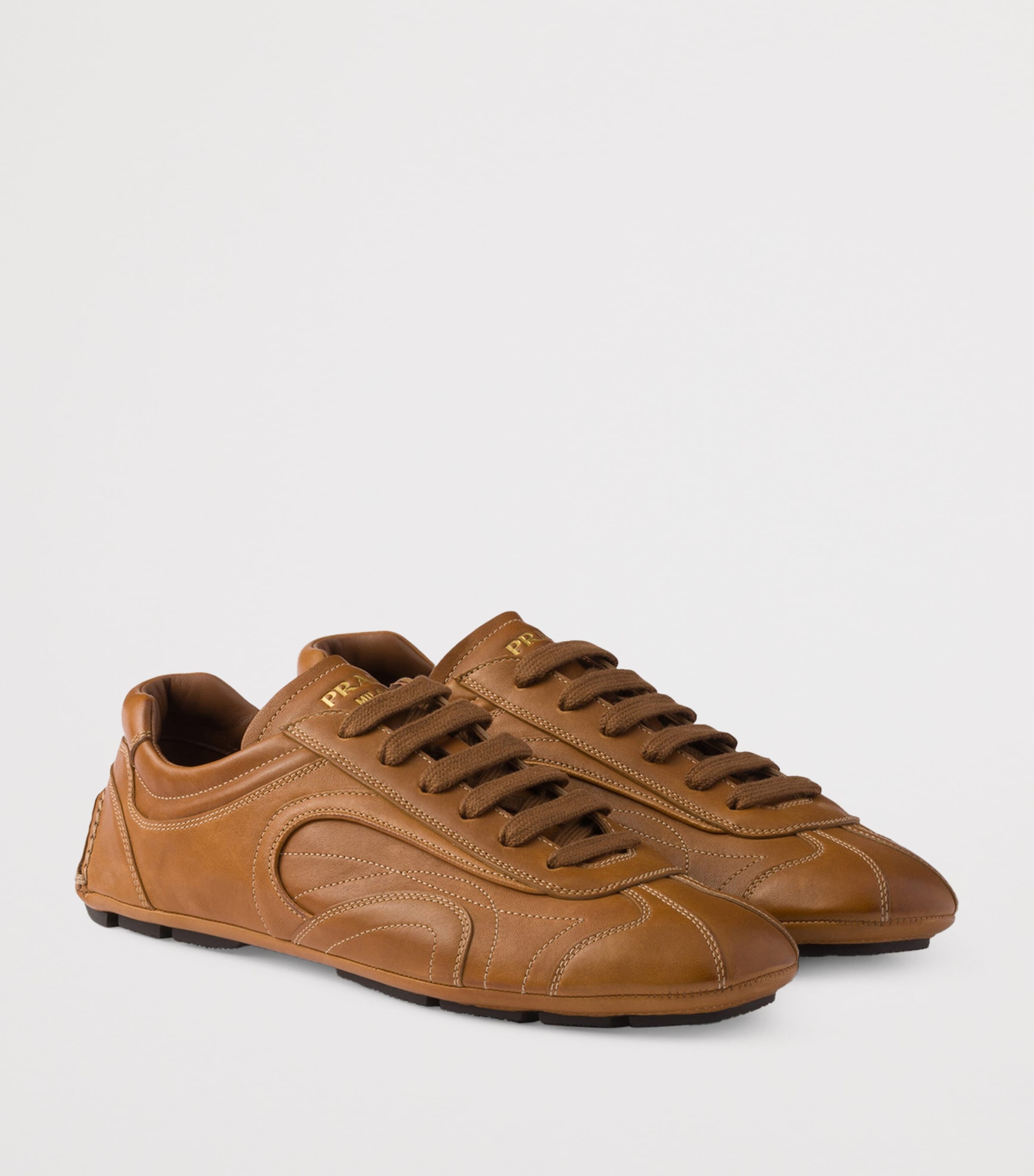 Prada Nappa Leather Antiqued Sneakers