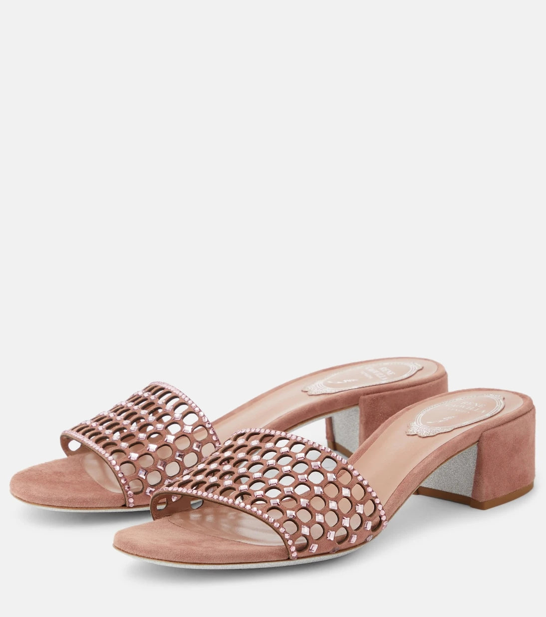 Rene Caovilla - Embellished suede mules