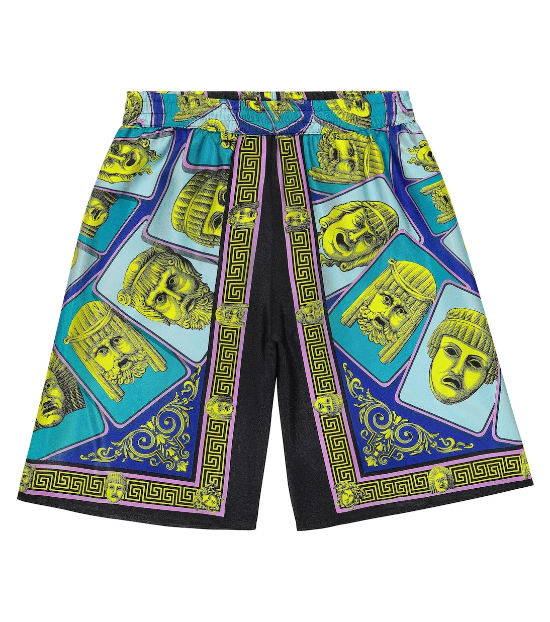 Versace Kids - Le Maschere silk twill shorts