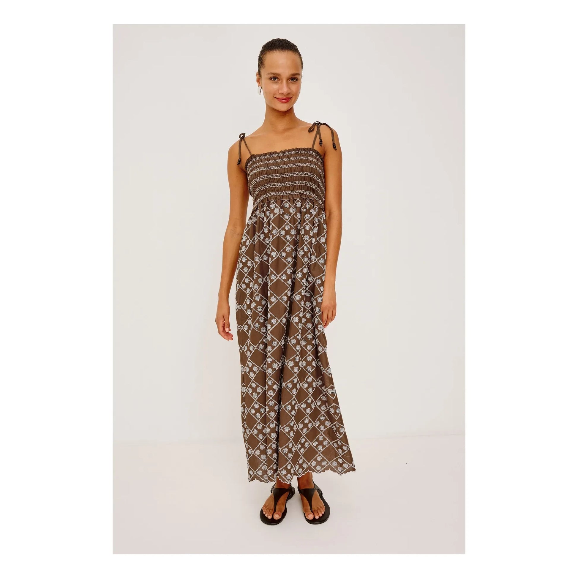Rails - Becca Cotton Embroidery Dress | Chocolate