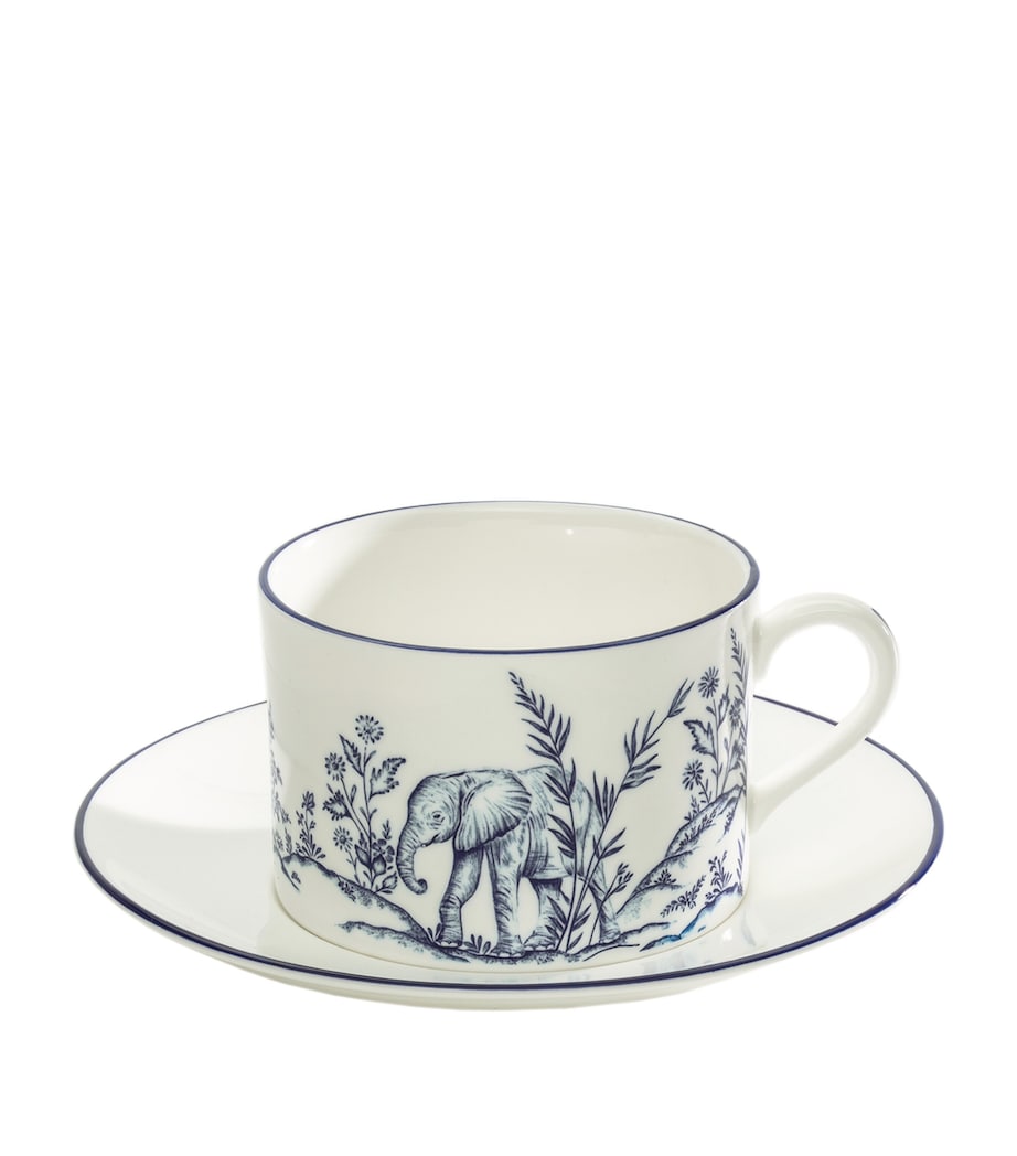 Halcyon Days x Nina Campbell Serengeti Teacup and Saucer