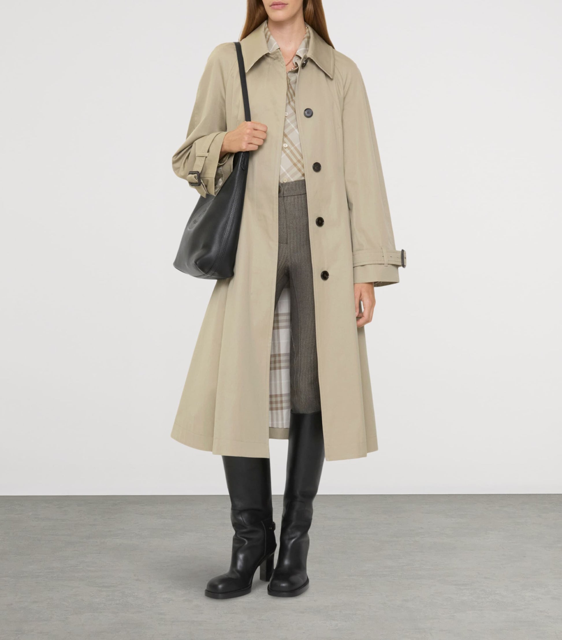 Beige Gabardine Ellingham Long Car Coat