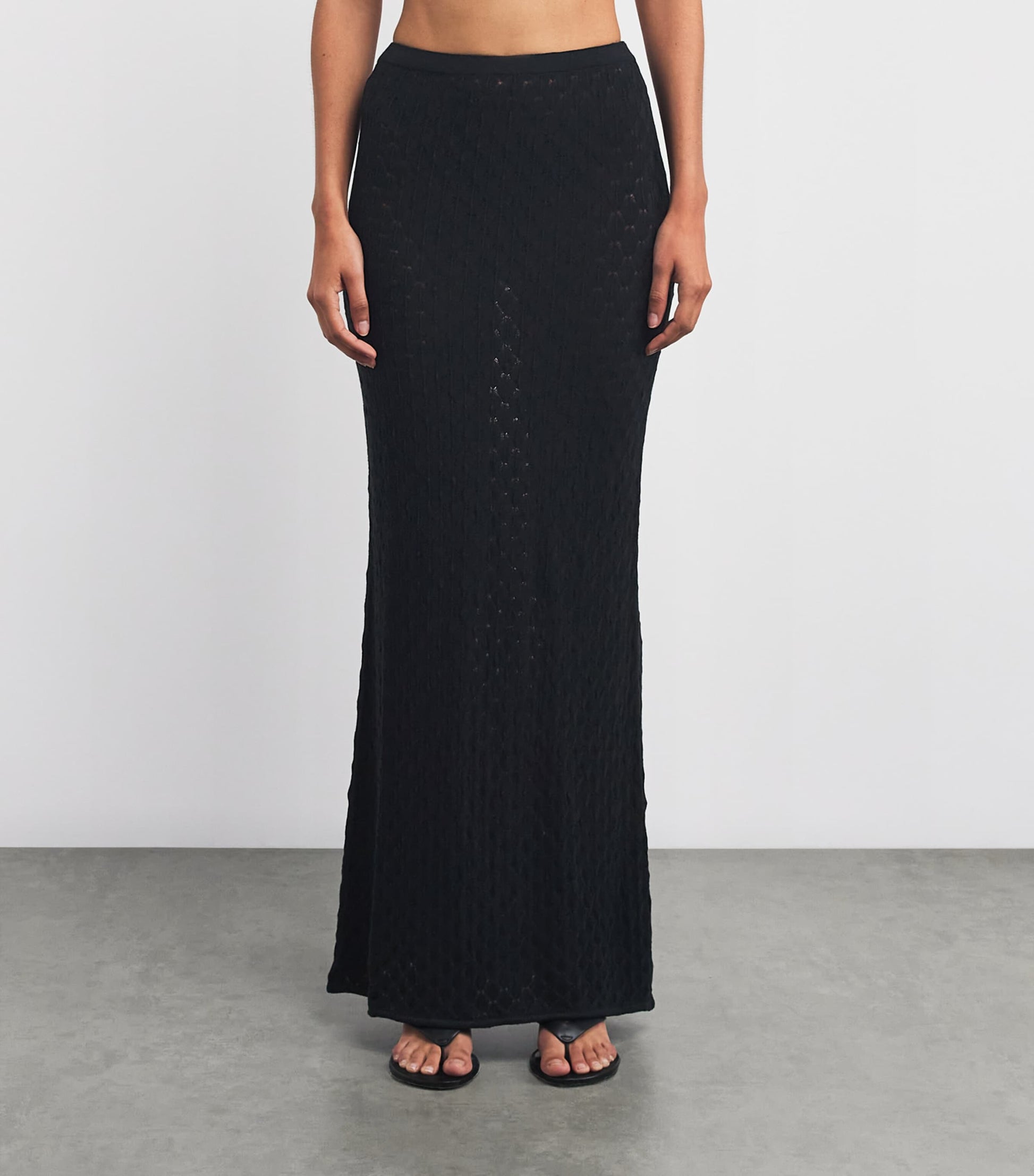 AWAY THAT DAY Black Crochet St. Lucia Maxi Skirt