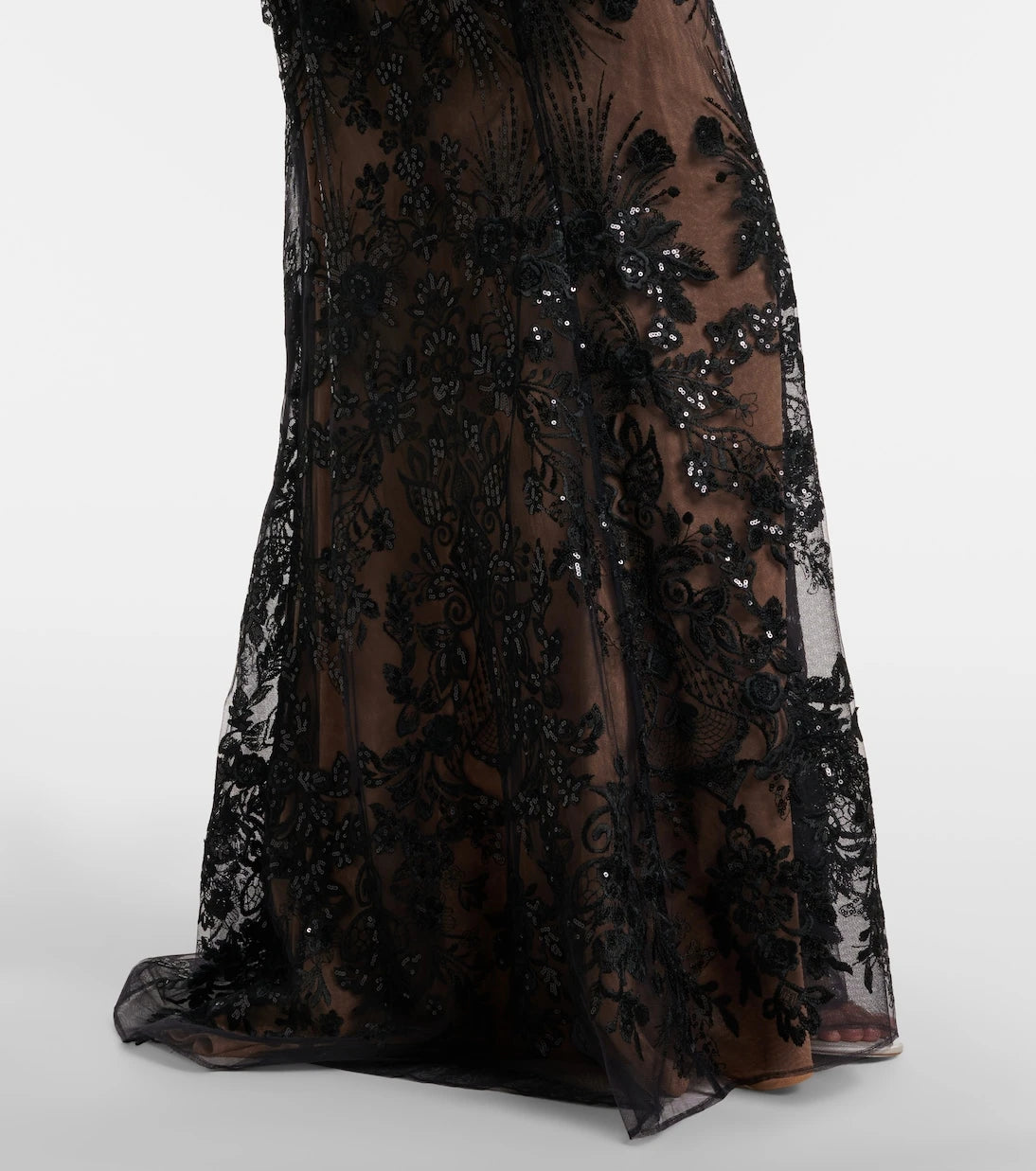Elie Saab - Sequined off-shoulder lace gown