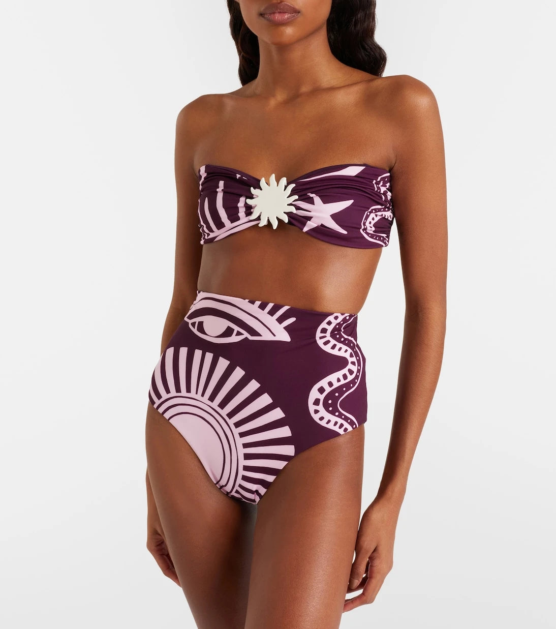 Cala de la Cruz - Elisa printed high-rise bikini bottoms