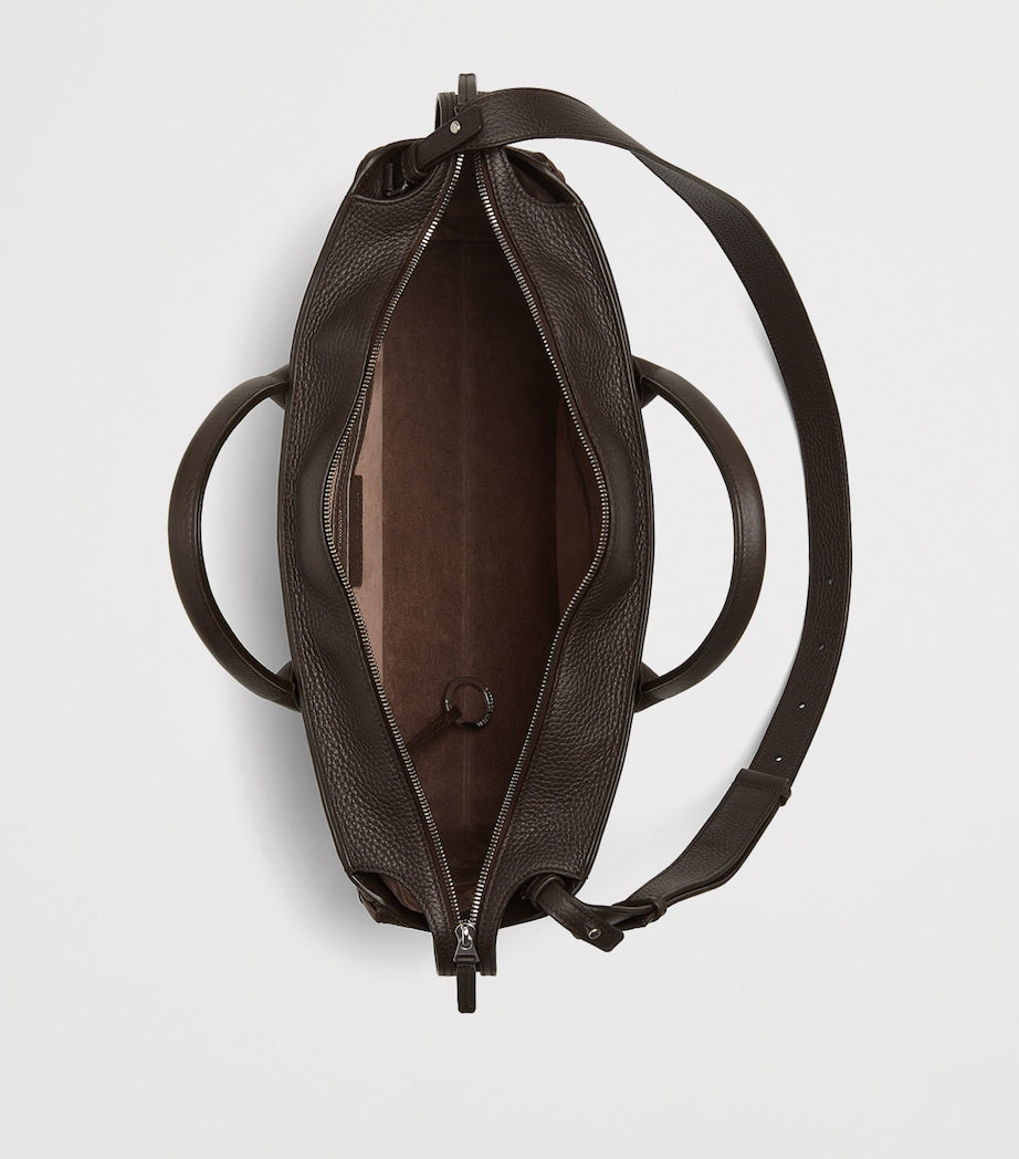 Large Grained Leather Interview Briefcase