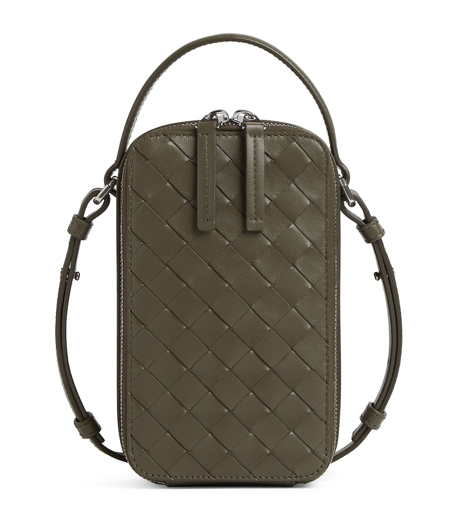 Bottega Veneta Intrecciato Leather Getaway Phone Pouch