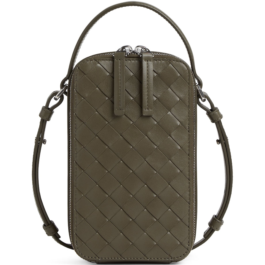 Bottega Veneta Intrecciato Leather Getaway Phone Pouch