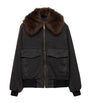 Prada Black Fur-Collar Blouson Jacket
