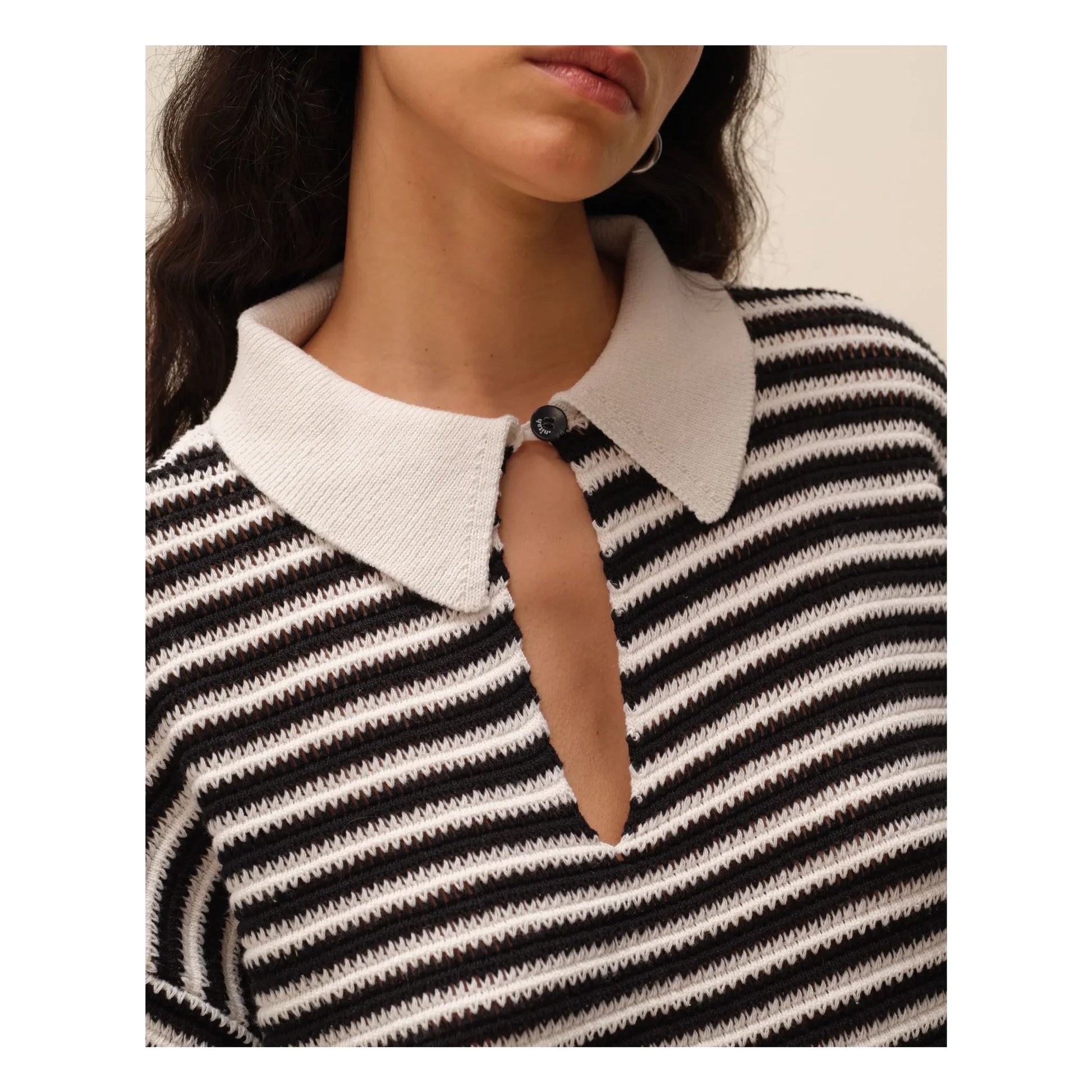 Nitah - George Stripes Sweater | Black