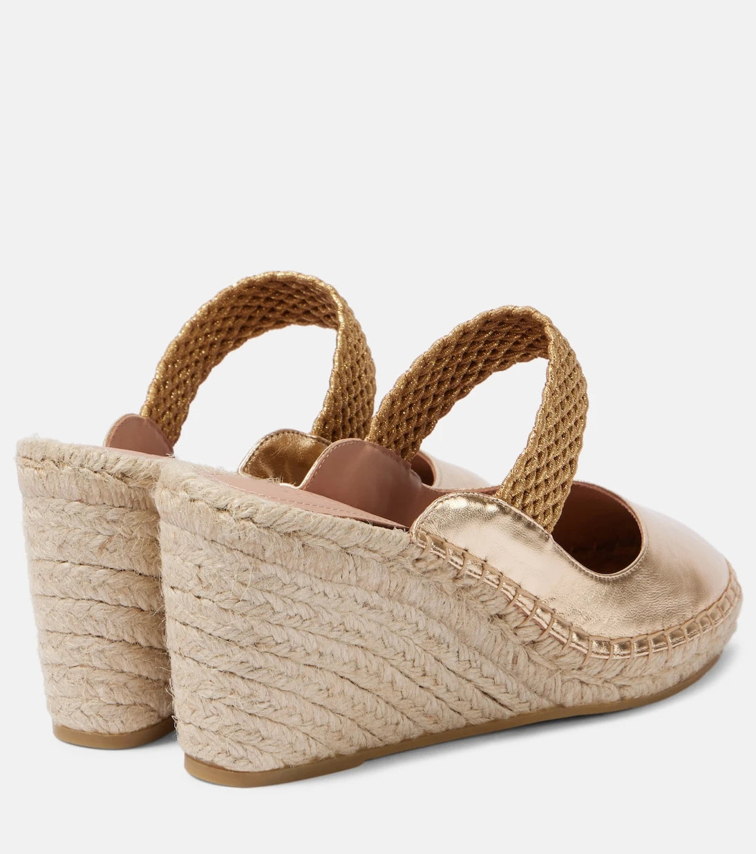 Malone Souliers - Siena 70 leather espadrille wedges