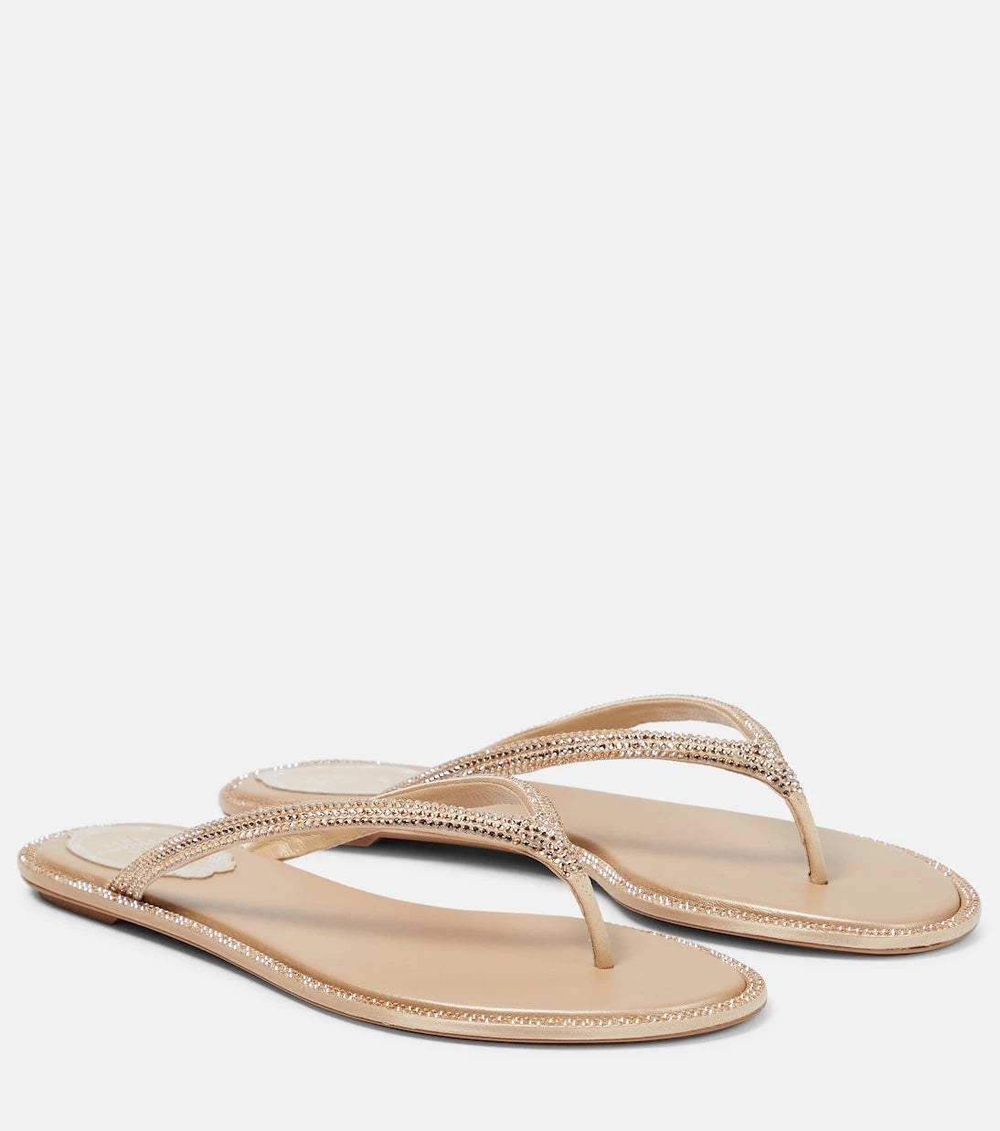 Rene Caovilla - Diana embellished satin thong sandals