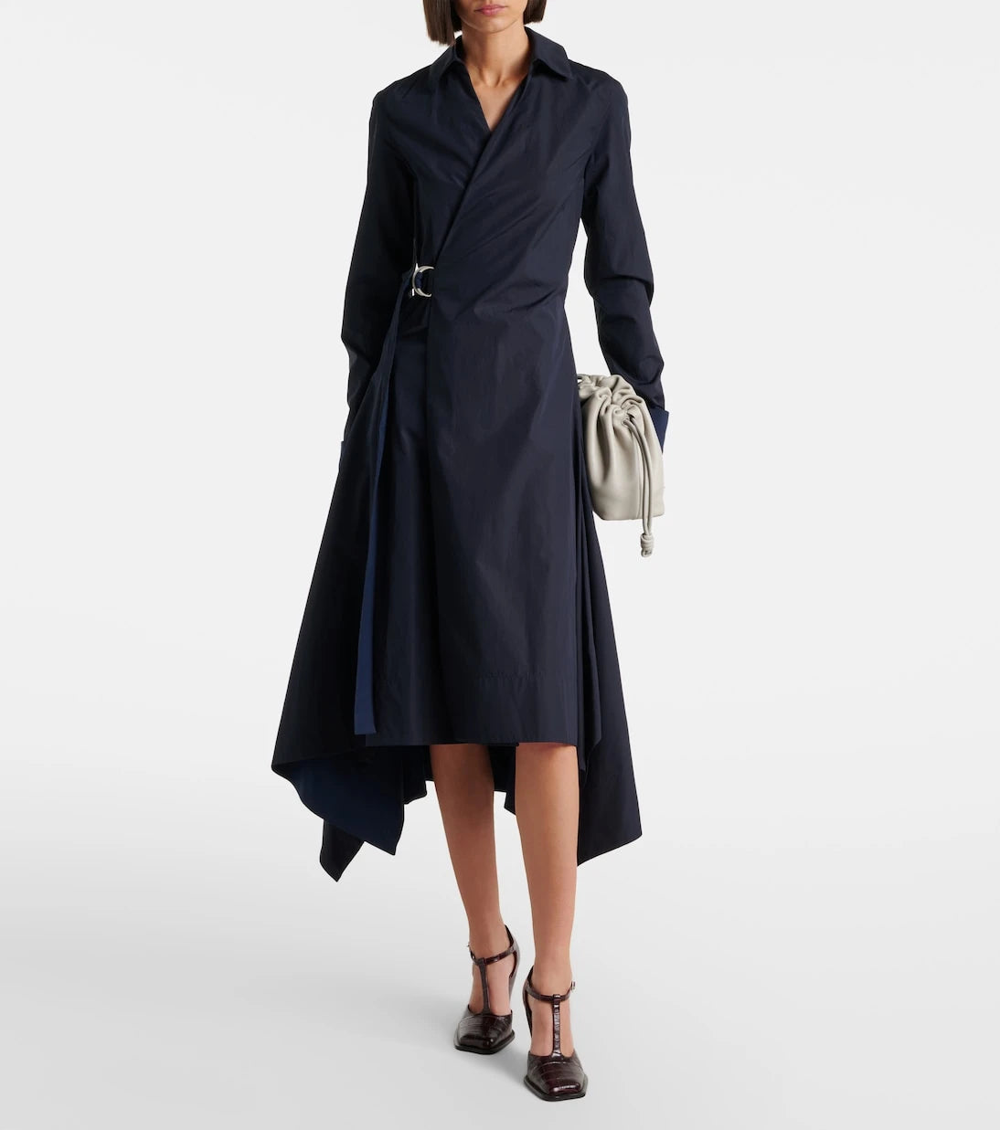 Loewe - Draped cotton wrap dress