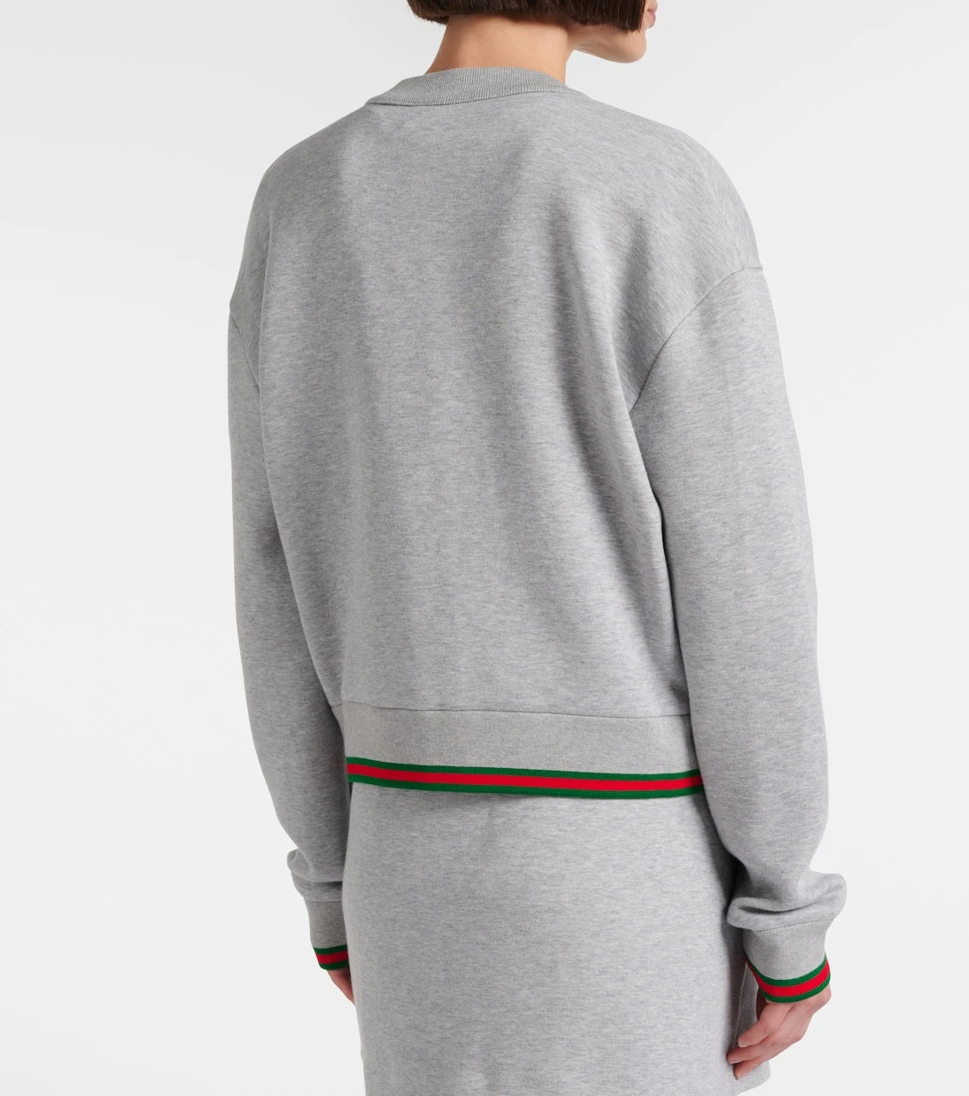Gucci - كارديجان من مزيج القطن والجرسي بنمط ويب سترايب