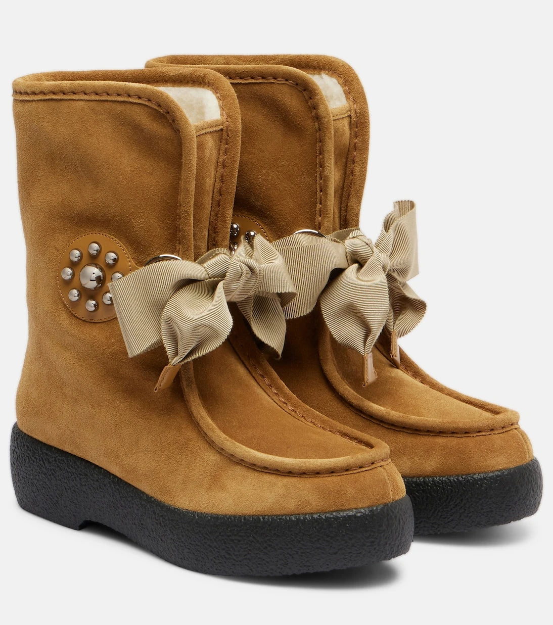 Valentino Garavani - Snowish studded suede ankle boots