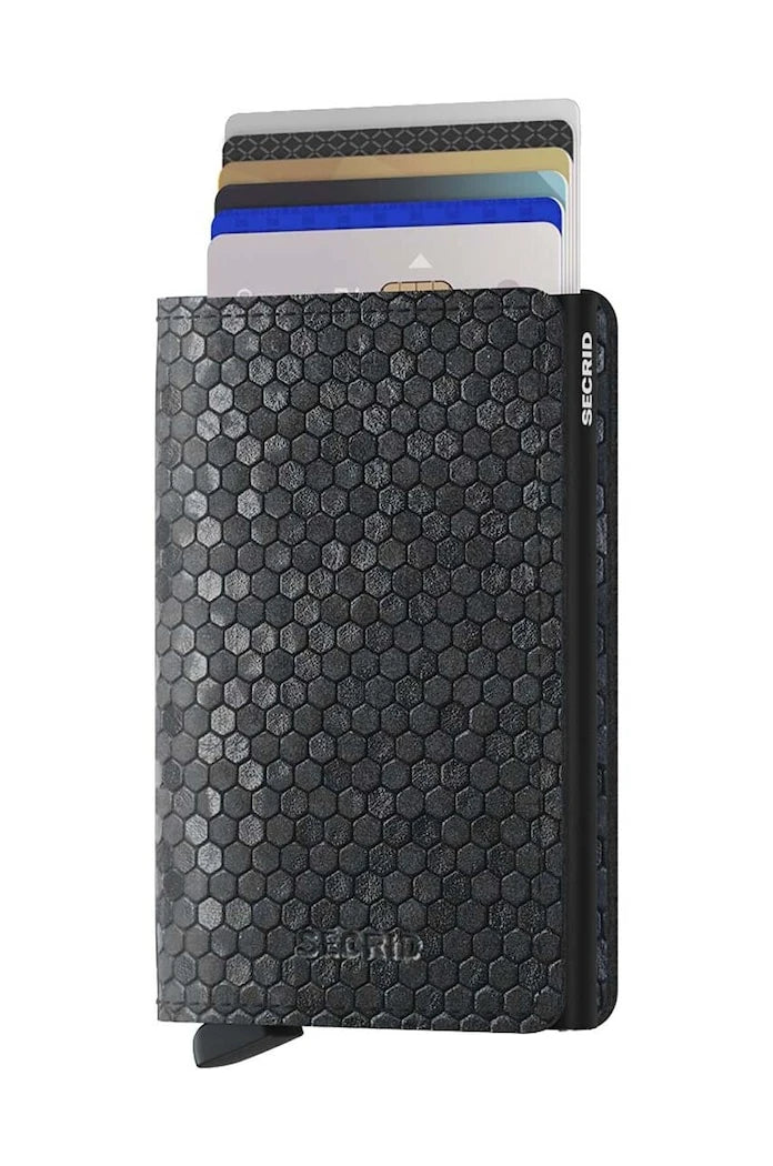 Кожен портфейл Secrid Slimwallet Hexagon Black
