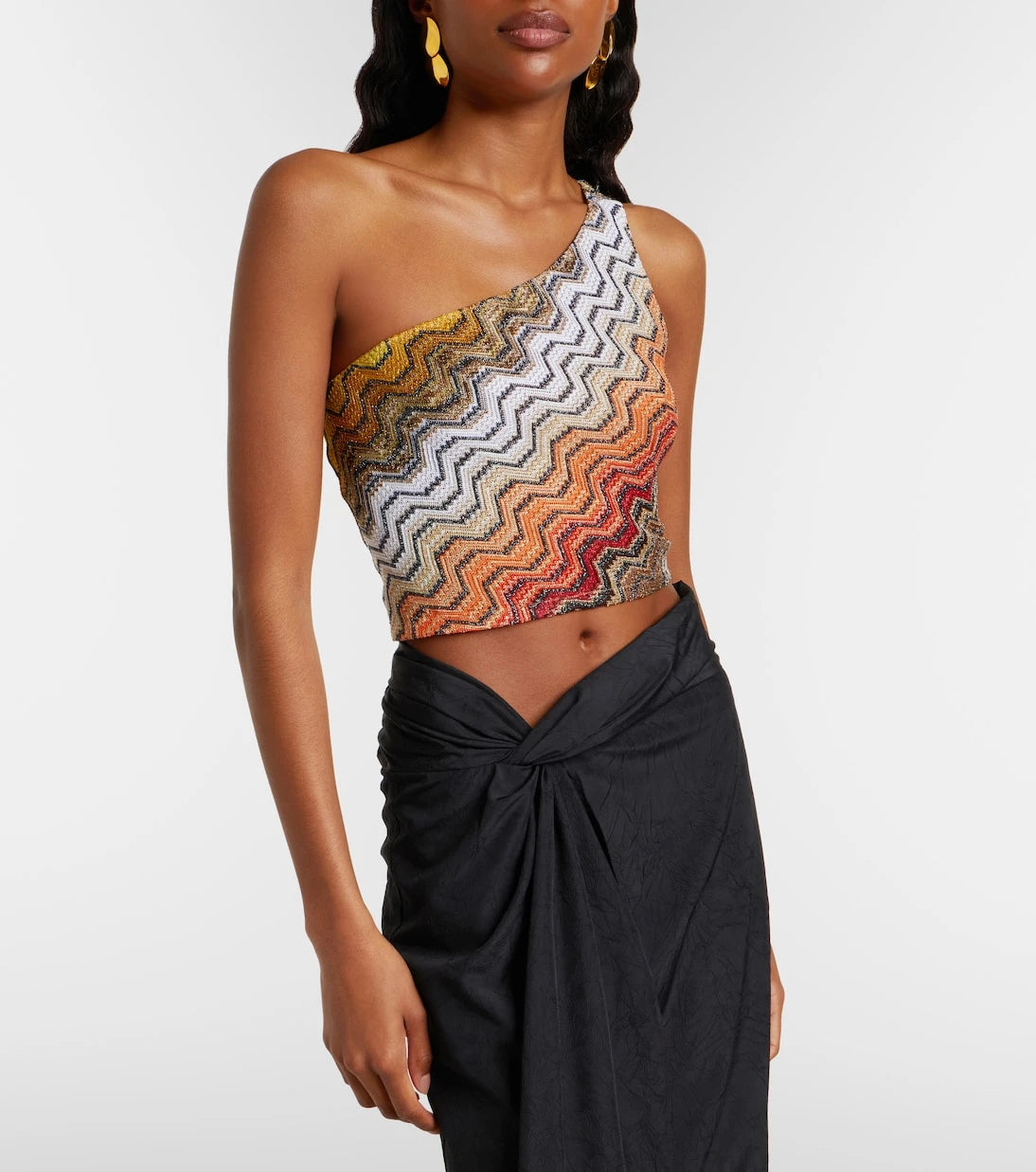 Missoni - توب قصير لامع بكتف واحد
