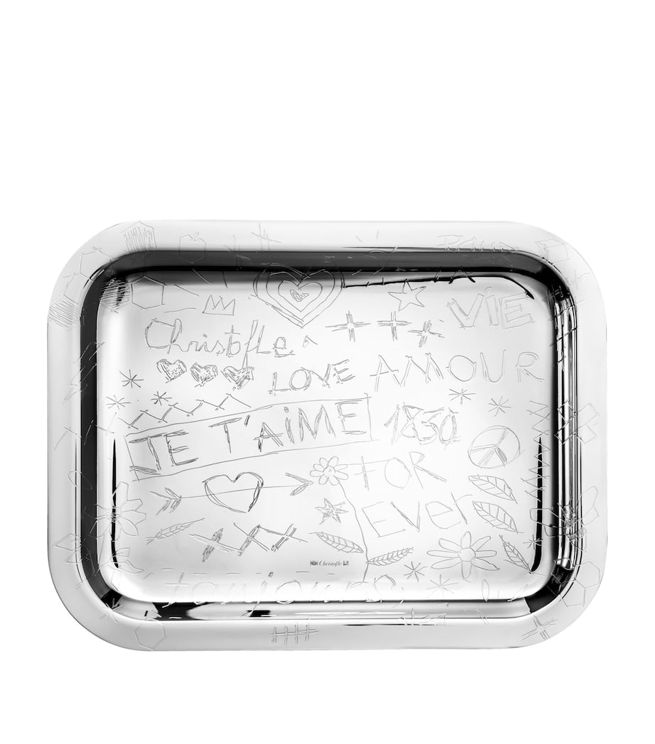 Silver-Plated Graffiti Tray (26cm x 20cm)