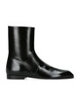 Khaite Black Leather Colt Ankle Boots
