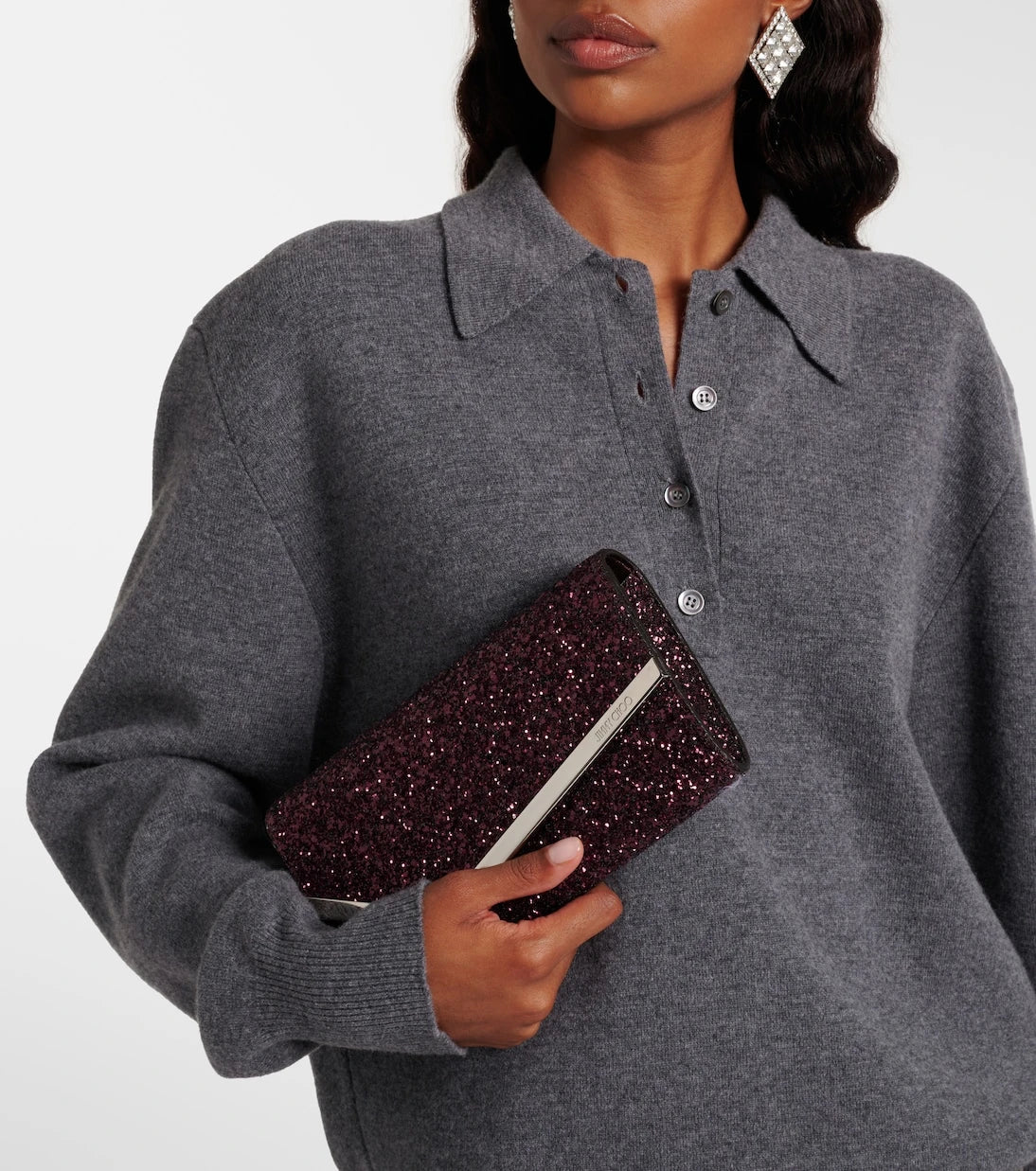 Jimmy Choo - Emmie glitter clutch