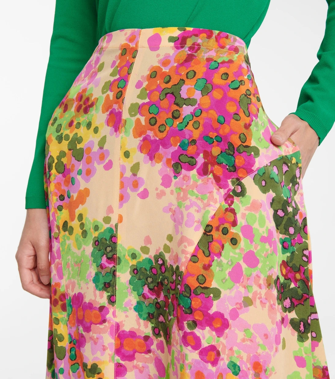 Stella McCartney - Naya floral silk midi skirt