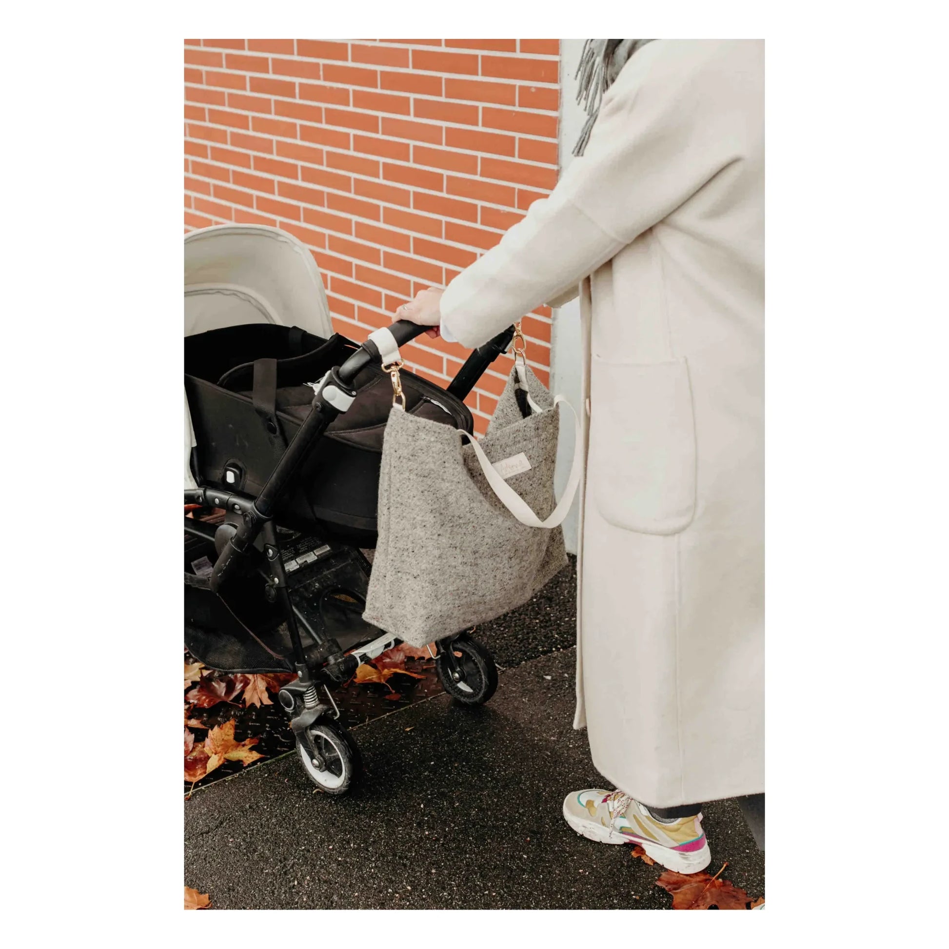 Adorna - Anna Wool and Linen Changing Bag | Heather grey