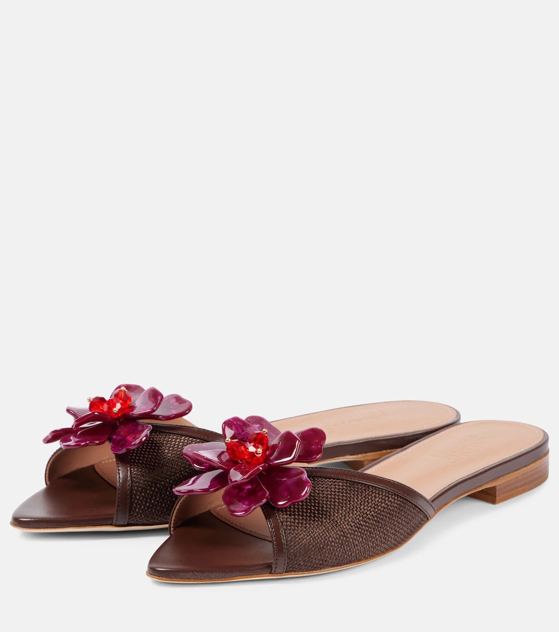 Malone Souliers - Cyd crystal-embellished raffia slides