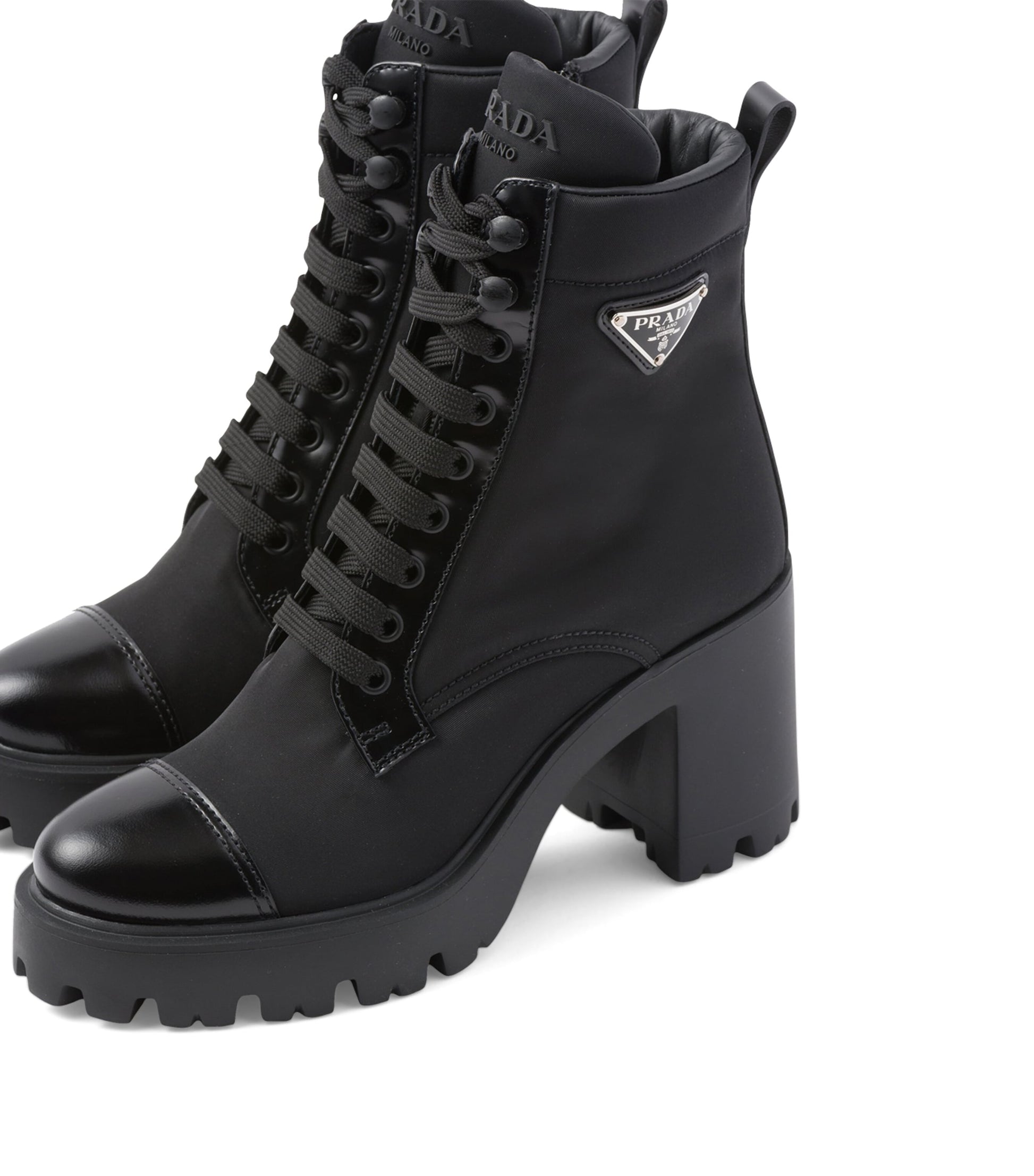 Black Leather and Re-Nylon Boots