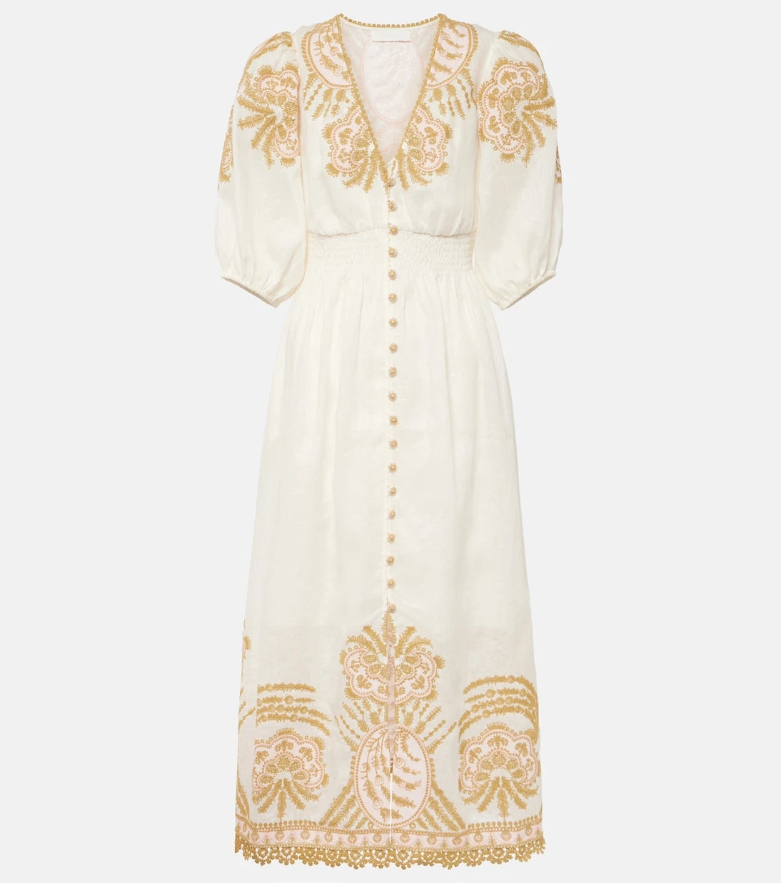 Zimmermann - Waverly embroidered linen midi dress