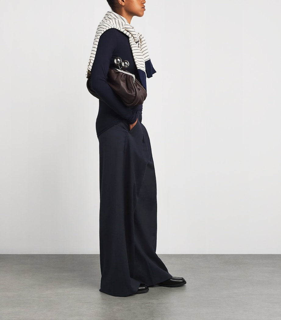 Weekend Max Mara Blue Stretch Wool Trousers