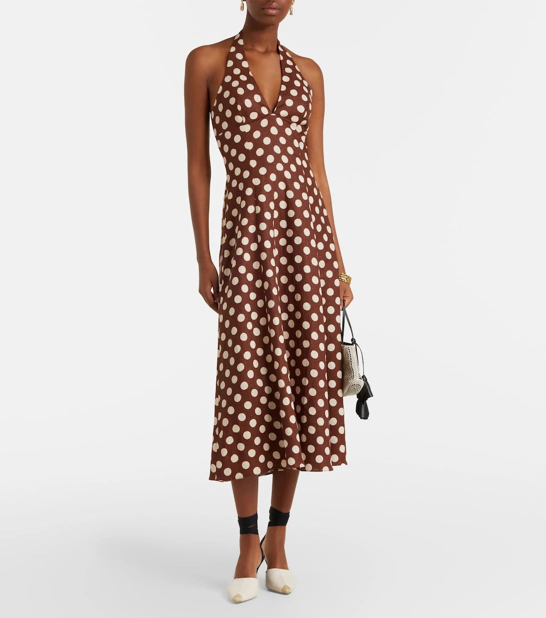 Faithfull - Marais polka-dot linen midi dress