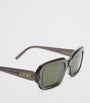 LOEWE Grey Acetate Rectangular Slim Sunglasses