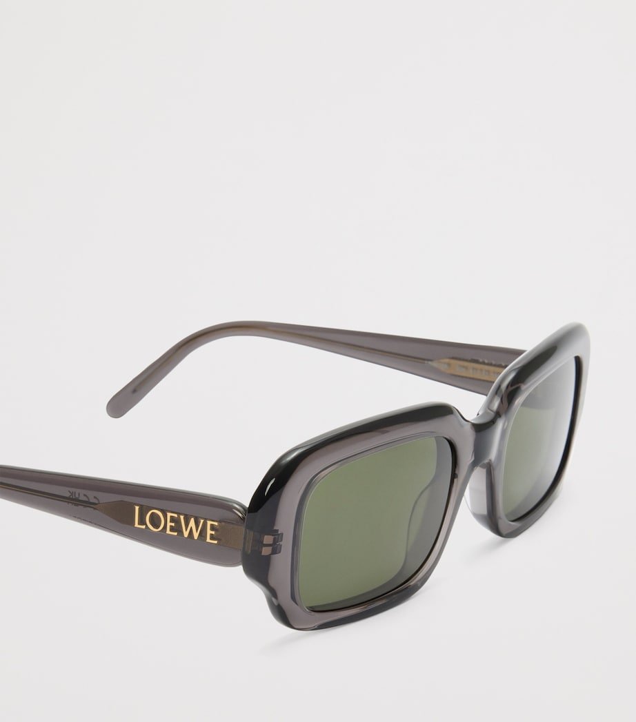 LOEWE Grey Acetate Rectangular Slim Sunglasses