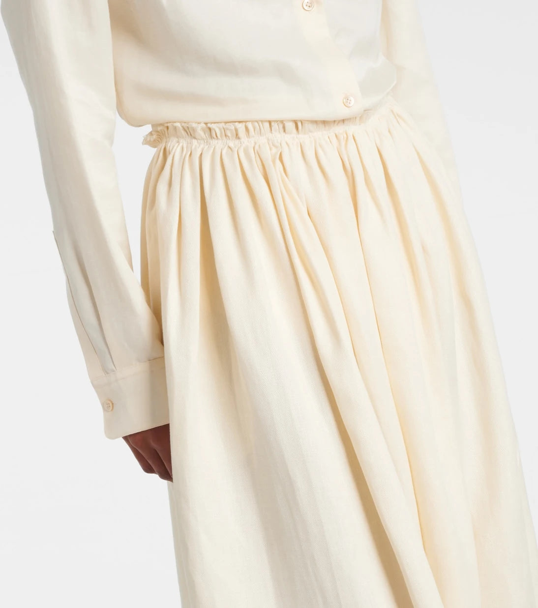 Gabriela Hearst - Chiara gathered linen midi skirt