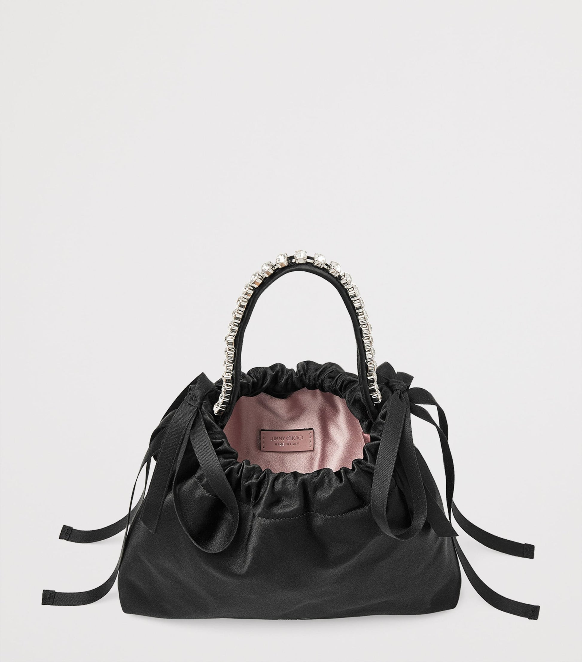Mini Satin Bow-Detail Drawstring Bag