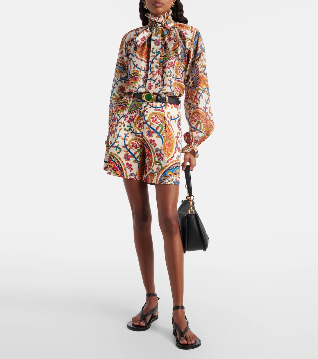 Etro - Printed cotton and silk blouse