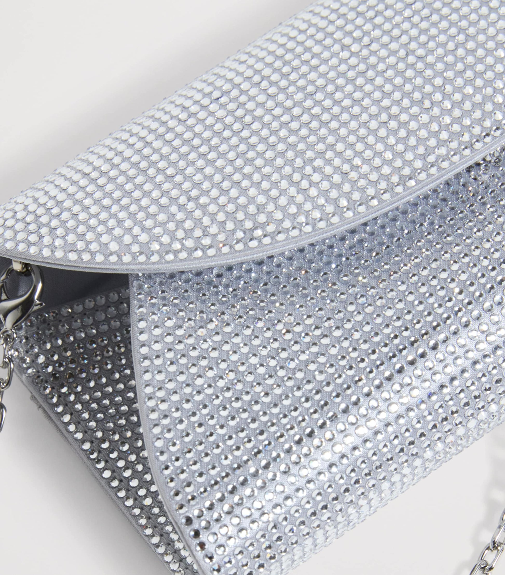 Judith Leiber Silver Rhinestone Taylor Clutch Bag