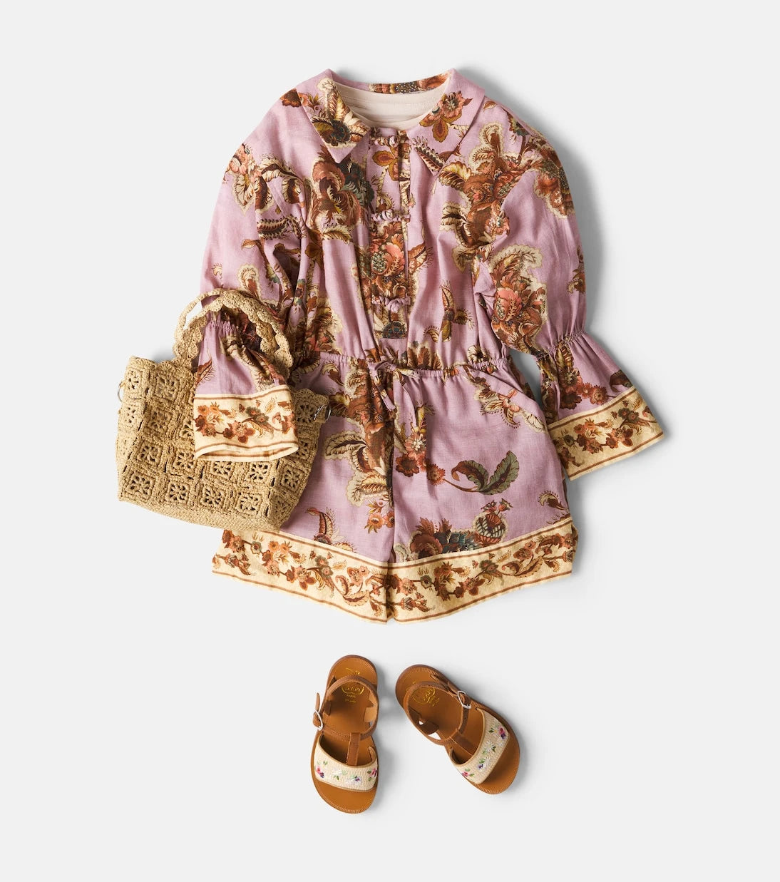 Zimmermann Kids - Aster floral cotton playsuit