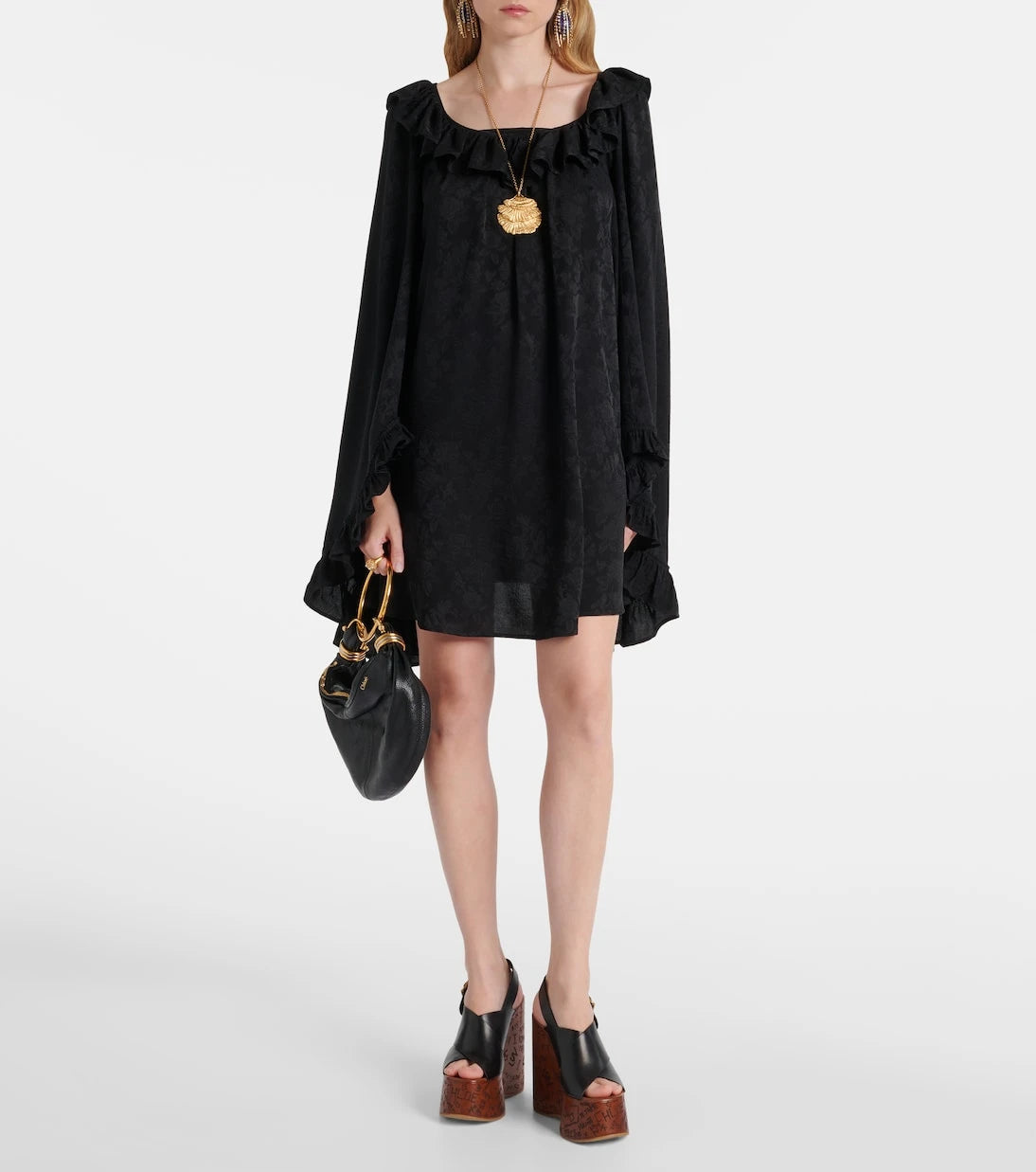 Chloé - Ruffled jacquard silk minidress