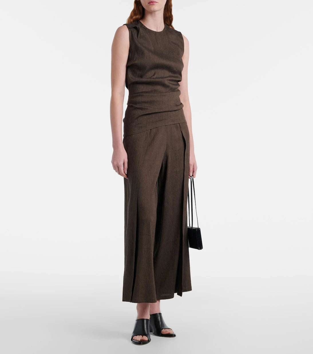 Proenza Schouler - بلوزة أنوشكا من قماش مزيج الكتان المنسدل
