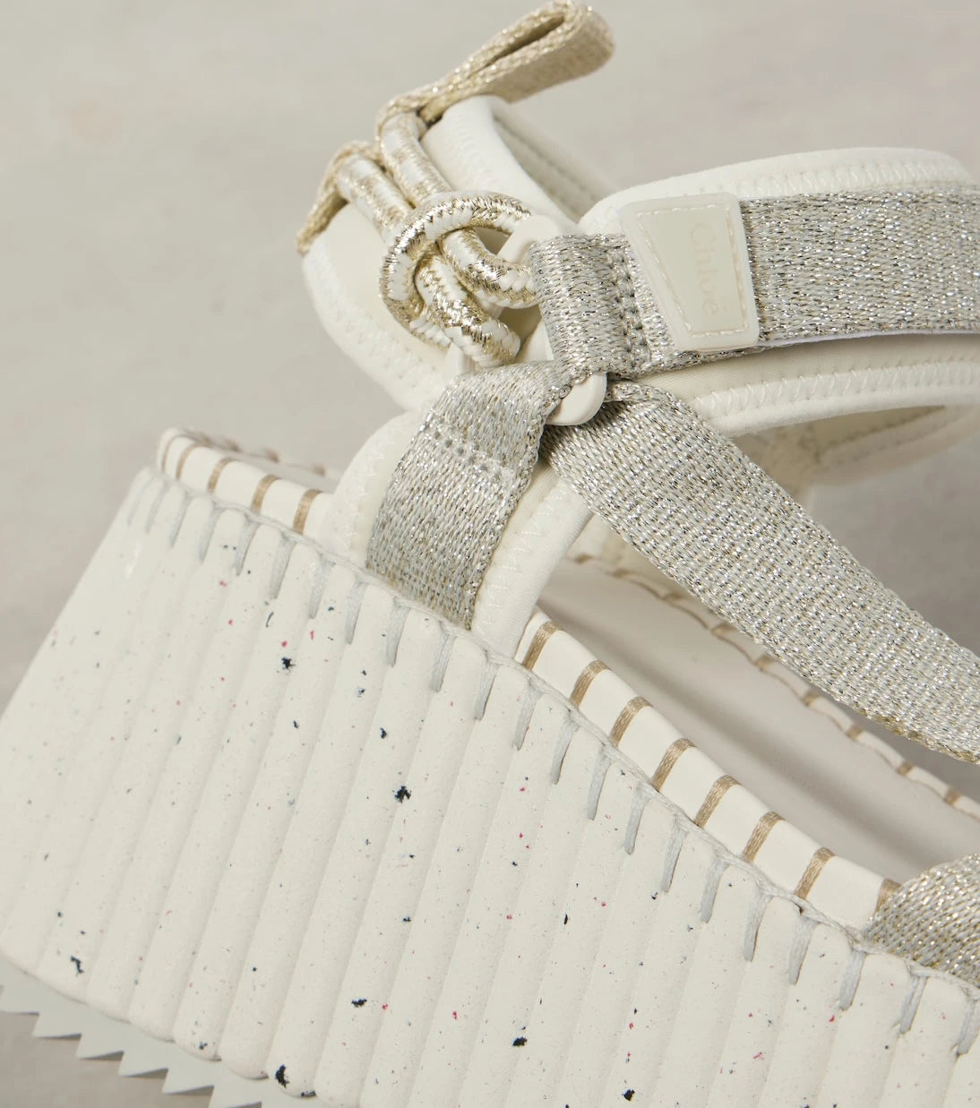 Chloé - Nama metallic wedge sandals