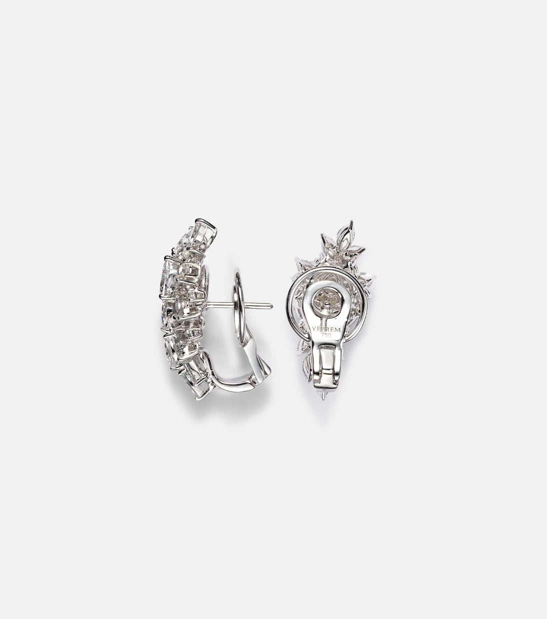 Yeprem - Y-Not 18kt white gold earrings with diamonds