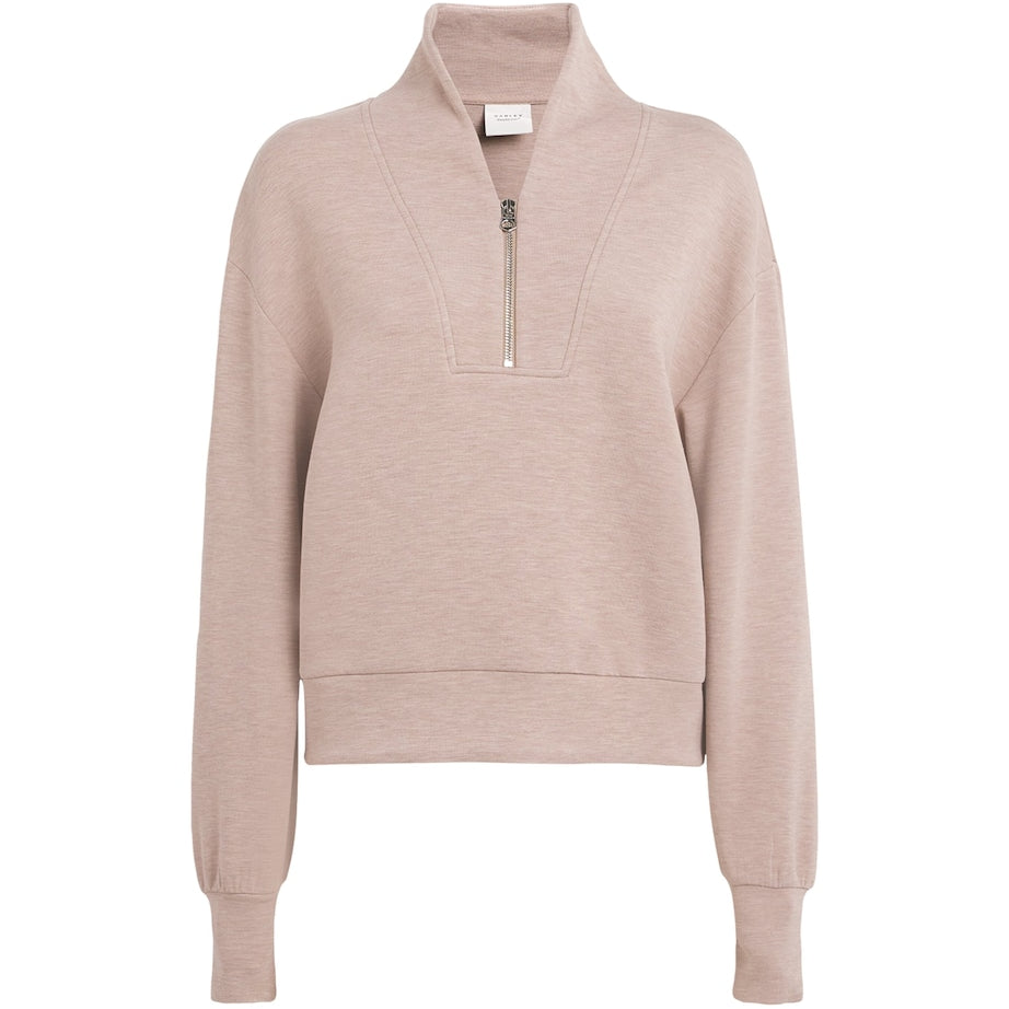 Varley Brown DoubleSoft Davidson Quarter-Zip Sweatshirt