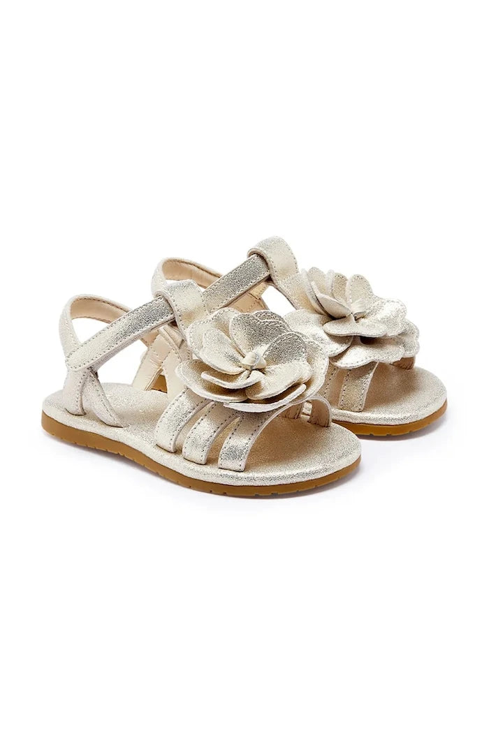 Детски сандали от кожа Donsje Iles Fields Sandals Shimmer Buttercup