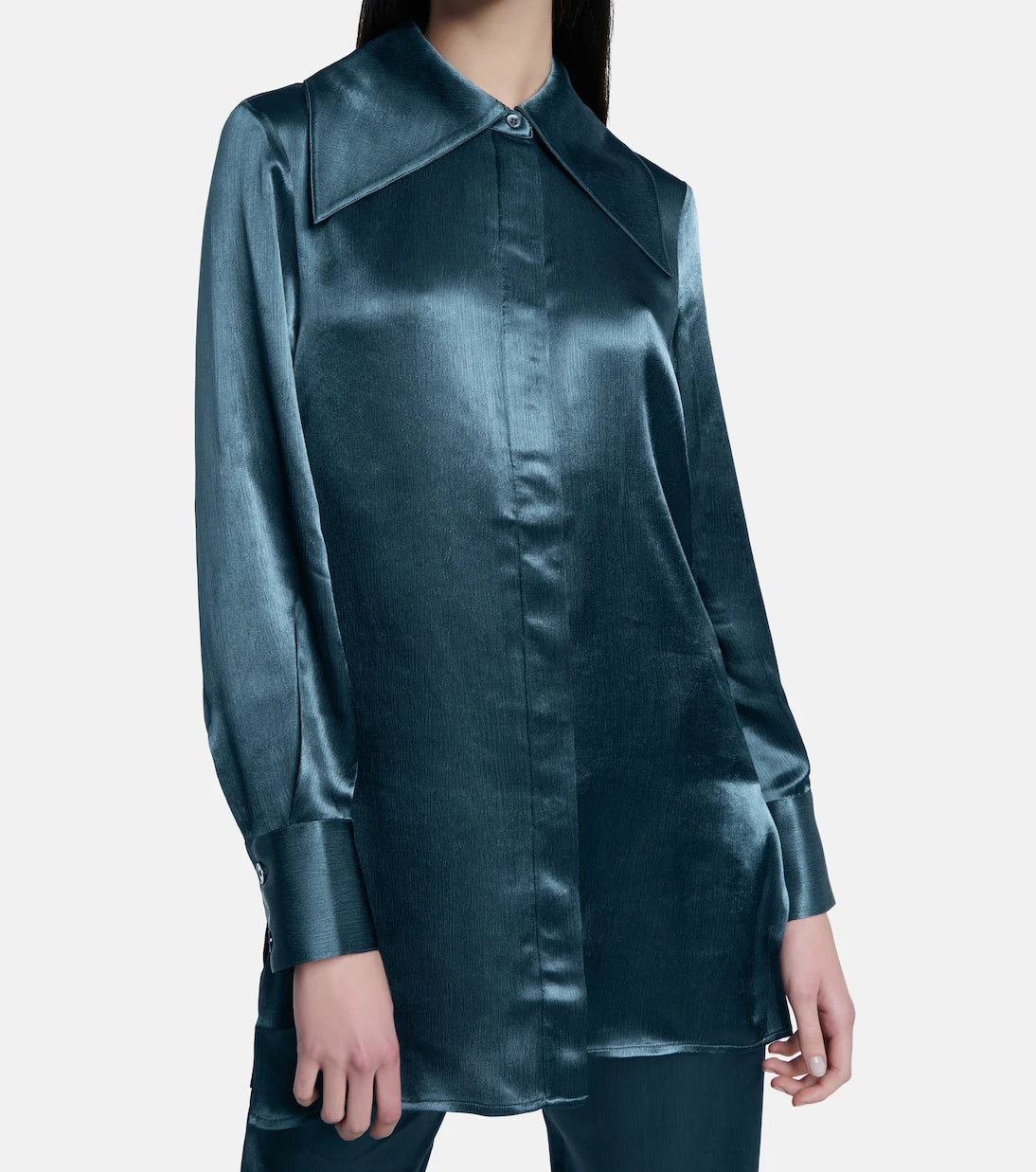 CO - Oversized textured satin blouse