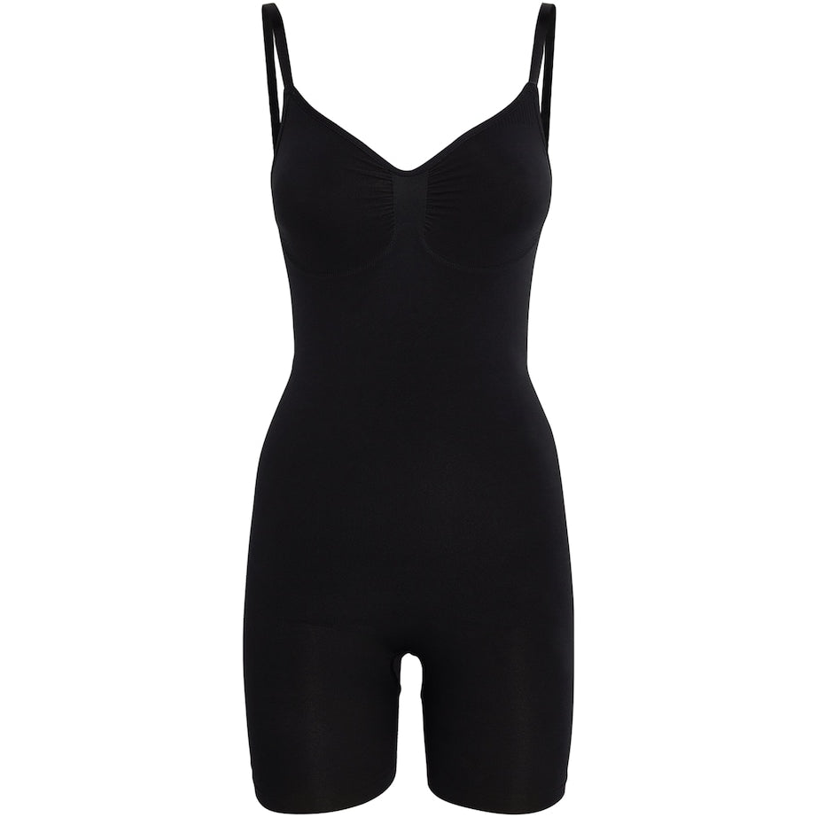 Skims Black Seamless Sculpt Mid-Thigh Bodysuit