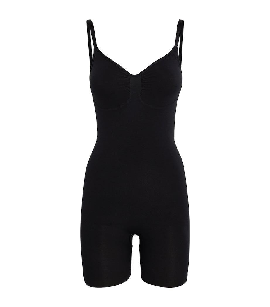 Skims Black Seamless Sculpt Mid-Thigh Bodysuit
