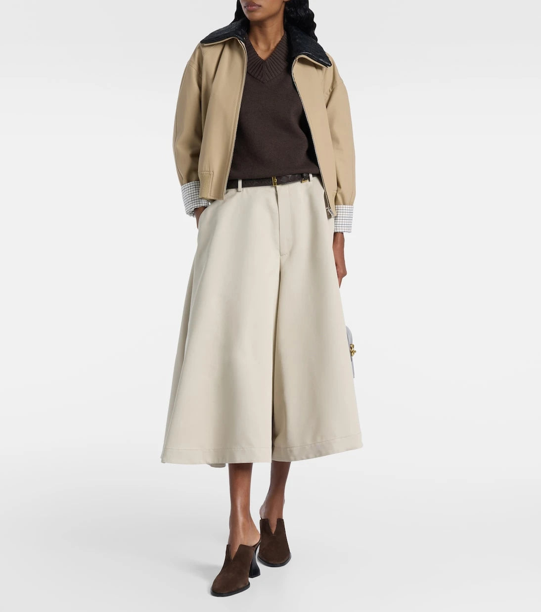 Bottega Veneta - Cotton and silk twill culottes